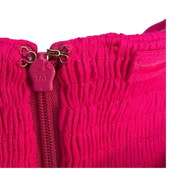 NWT Anthropologie Maeve Brin Pink Rose Strapless Wide Crop Leg Jumpsuit Sz 0 - Picture 12 of 14